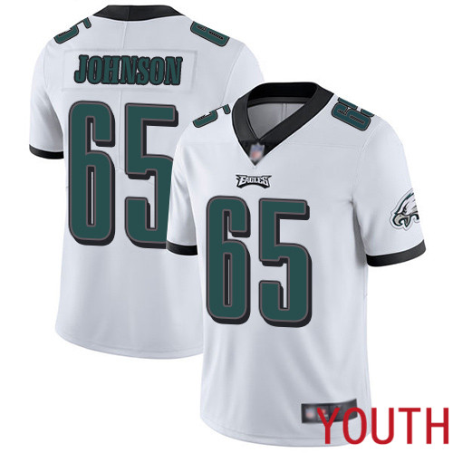 Youth Philadelphia Eagles #65 Lane Johnson White Vapor Untouchable NFL Jersey Limited Player Football->youth nfl jersey->Youth Jersey